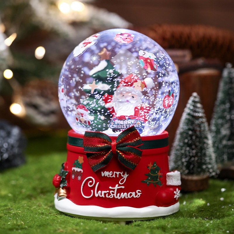 樹脂雪の結晶ボールオルゴールサンタクローススノードームクリスマスギフトオーナメント 樹脂雪の結晶ボールオルゴールサンタクローススノードームクリスマスギフトオーナメント