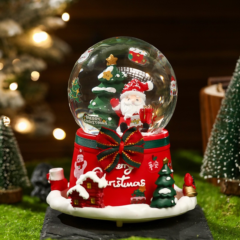 樹脂雪の結晶ボールオルゴールサンタクローススノードームクリスマスギフトオーナメント 樹脂雪の結晶ボールオルゴールサンタクローススノードームクリスマスギフトオーナメント
