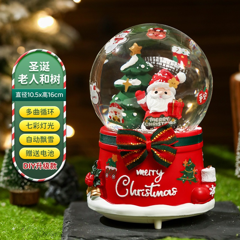 樹脂雪の結晶ボールオルゴールサンタクローススノードームクリスマスギフトオーナメント 樹脂雪の結晶ボールオルゴールサンタクローススノードームクリスマスギフトオーナメント