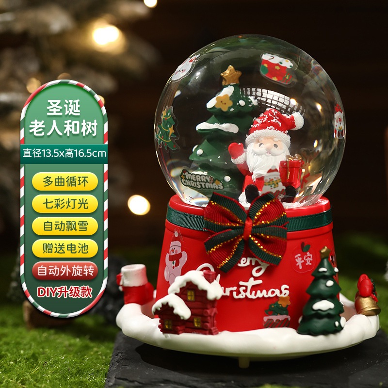 樹脂雪の結晶ボールオルゴールサンタクローススノードームクリスマスギフトオーナメント 樹脂雪の結晶ボールオルゴールサンタクローススノードームクリスマスギフトオーナメント