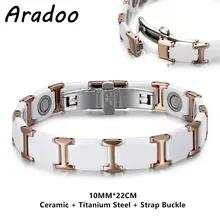 Aradoo-セラミックブレスレットチタンスチールアイボリーホワイトマグネティックストラップバックル Aradoo-セラミックブレスレットチタンスチールアイボリーホワイトマグネティックストラップバックル