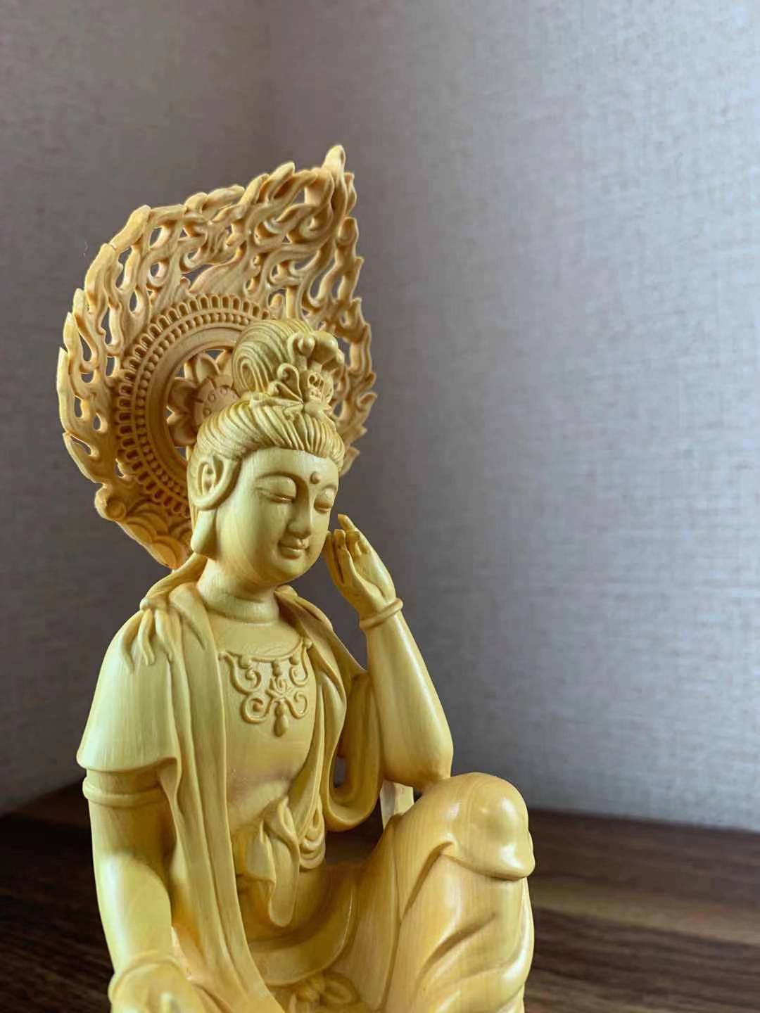 仏像 観音菩薩像 観音菩薩 黄楊花梨 木彫 仏具 (約)高21cm幅7.5cm奥行6.5cm 仏像 観音菩薩像 観音菩薩 黄楊花梨 木彫 仏具 (約)高21cm幅7.5cm奥行6.5cm