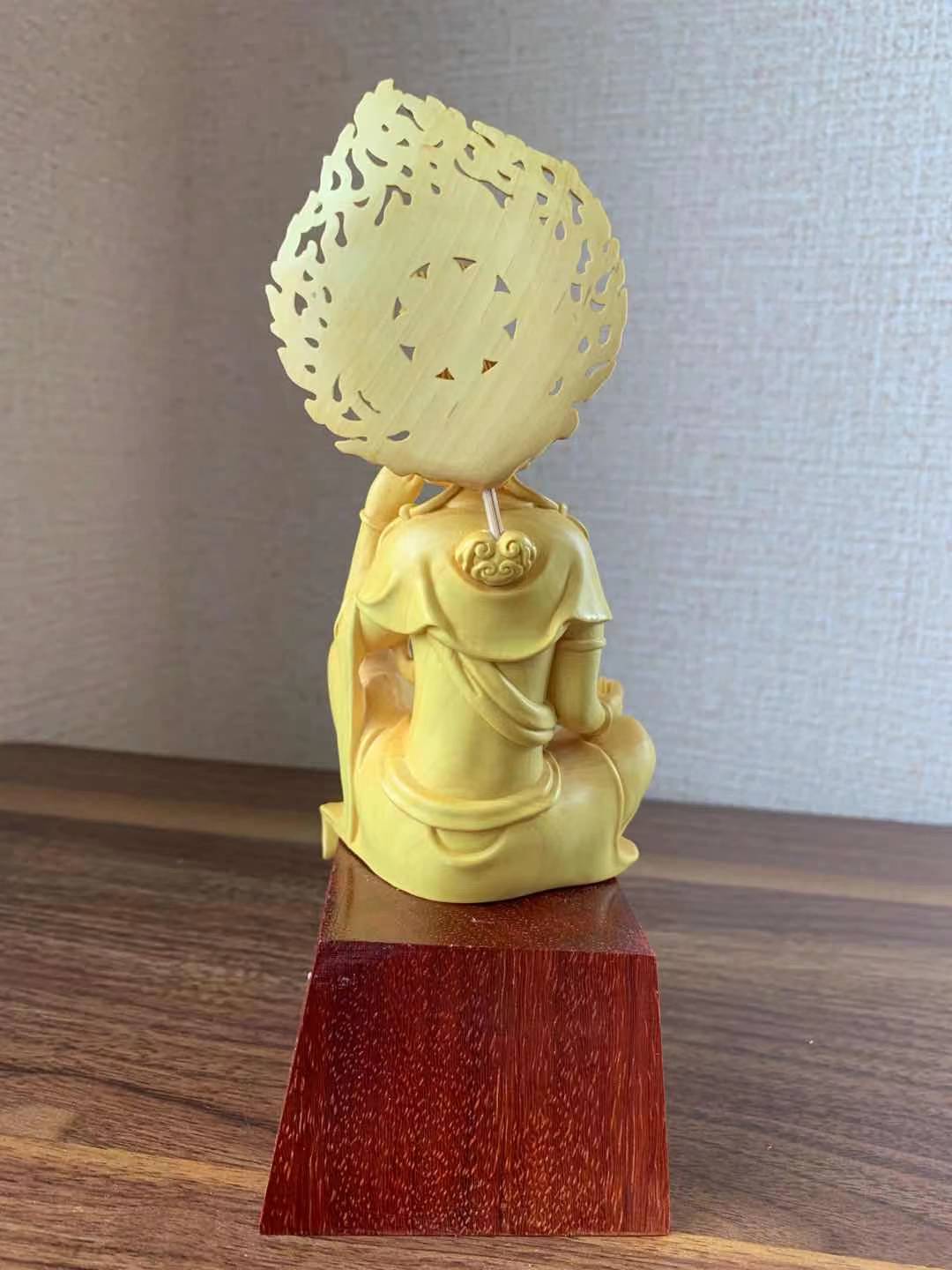 仏像 観音菩薩像 観音菩薩 黄楊花梨 木彫 仏具 (約)高21cm幅7.5cm奥行6.5cm 仏像 観音菩薩像 観音菩薩 黄楊花梨 木彫 仏具 (約)高21cm幅7.5cm奥行6.5cm