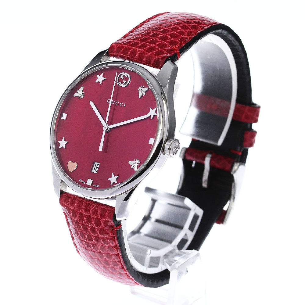 極美品 GUCCI 126.4/YA126584 Ｇタイムレス デイト クォーツ G-Timeless グッチ GUCCI レディース 時計 G-TIMELESS G