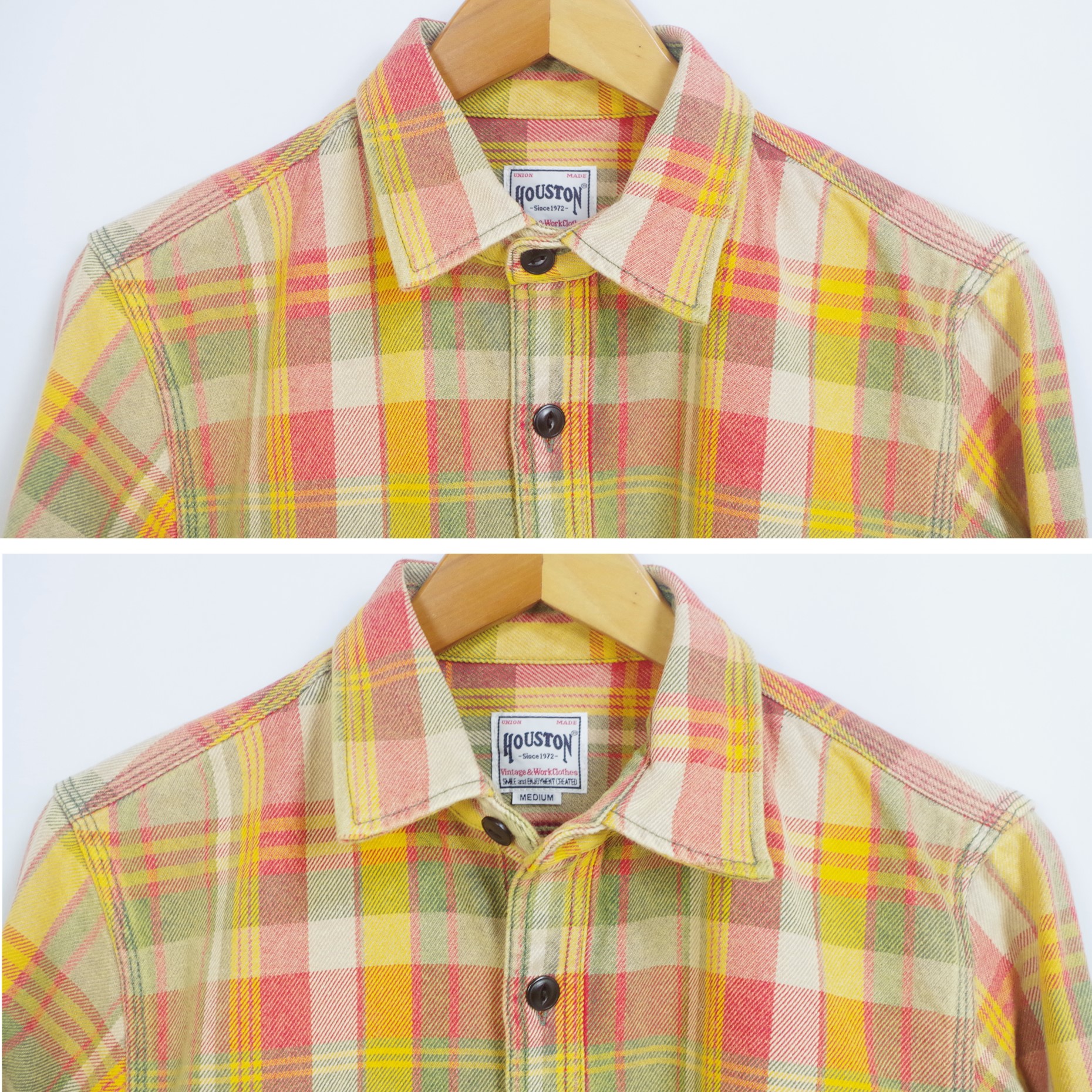 HOUSTON ヒューストン ビンテージ チェック ビエラシャツ ネルシャツ VINTAGE CHECK VIYELLA SHIRT 空環 チェックシャツ ヘヴィーオンス ビエラ生地 41051