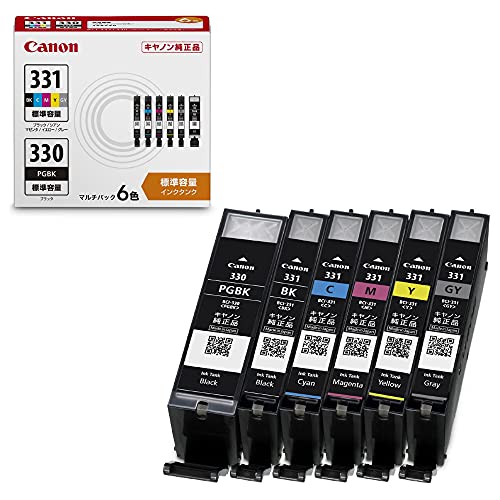 Canon 純正 インクカートリッジ BCI-331(BK/C/M/Y/GY)+330 6色マルチパック BCI-331+330/6MP Canon 純正 インクカートリッジ BCI-331(BK/C/M/Y/GY)+330 6色マルチパック BCI-331+330/6MP