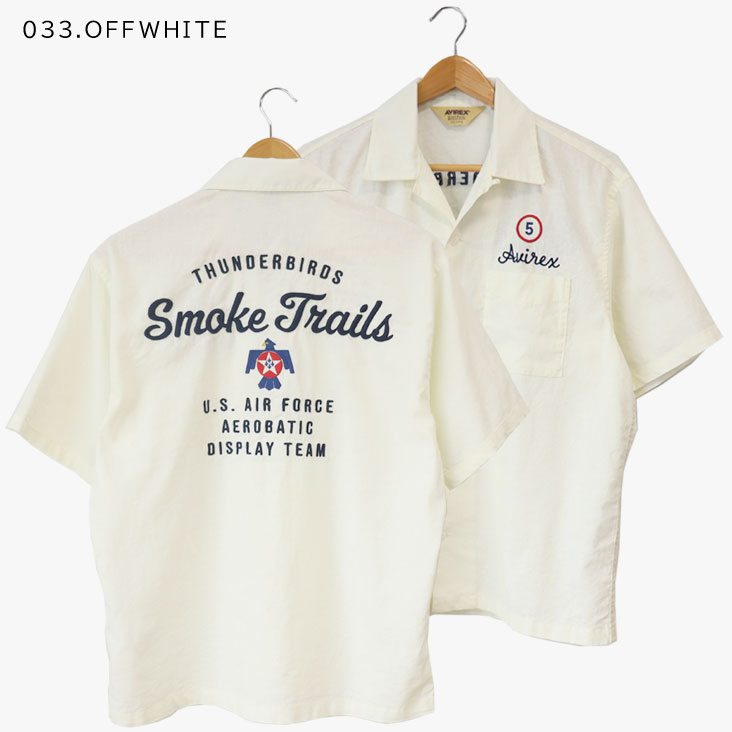 AVIREX アヴィレックス 半袖シャツ SMOKETAILS THUNDERBIRDS アメリカ空軍 アクロバットチーム サンダーバーズ デザイン 783-3123018