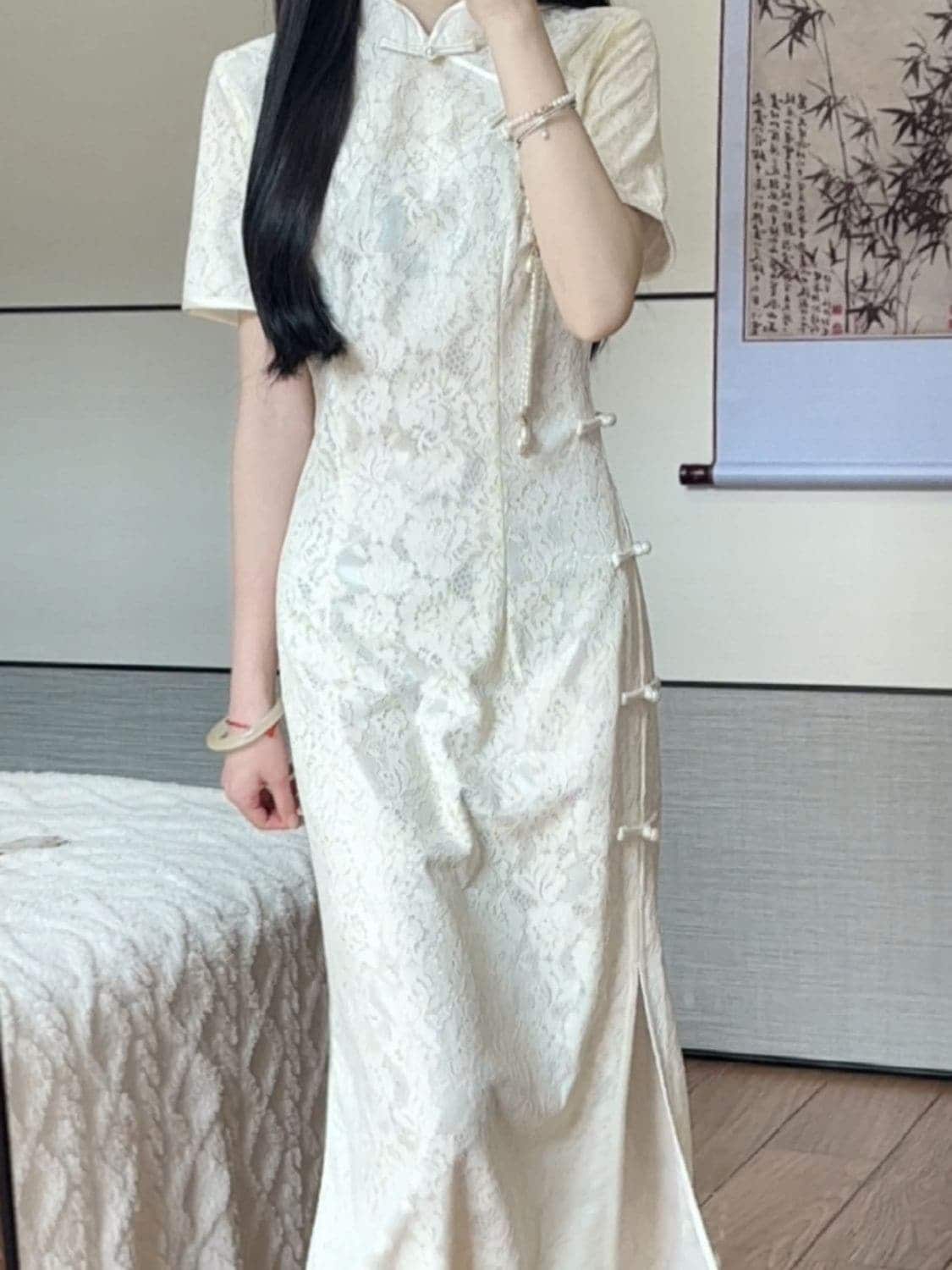 ワンピース2024夏の新作チャイナドレスストール2着ワンピース女 ワンピース2024夏の新作チャイナドレスストール2着ワンピース女