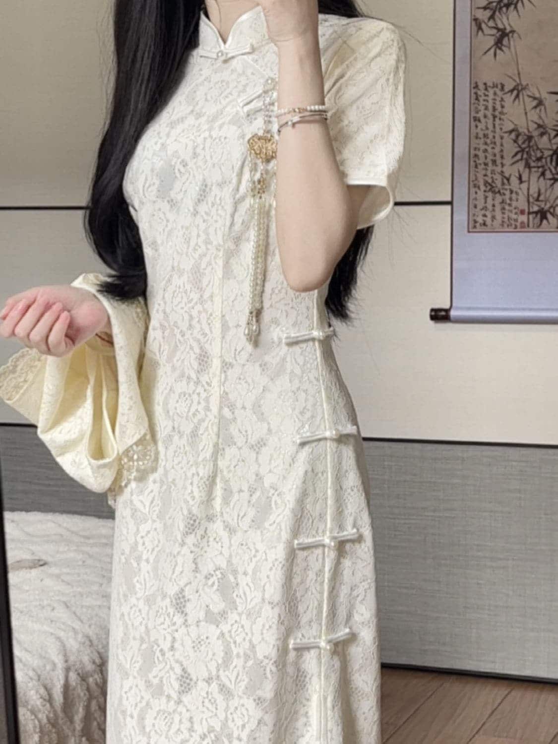 ワンピース2024夏の新作チャイナドレスストール2着ワンピース女 ワンピース2024夏の新作チャイナドレスストール2着ワンピース女