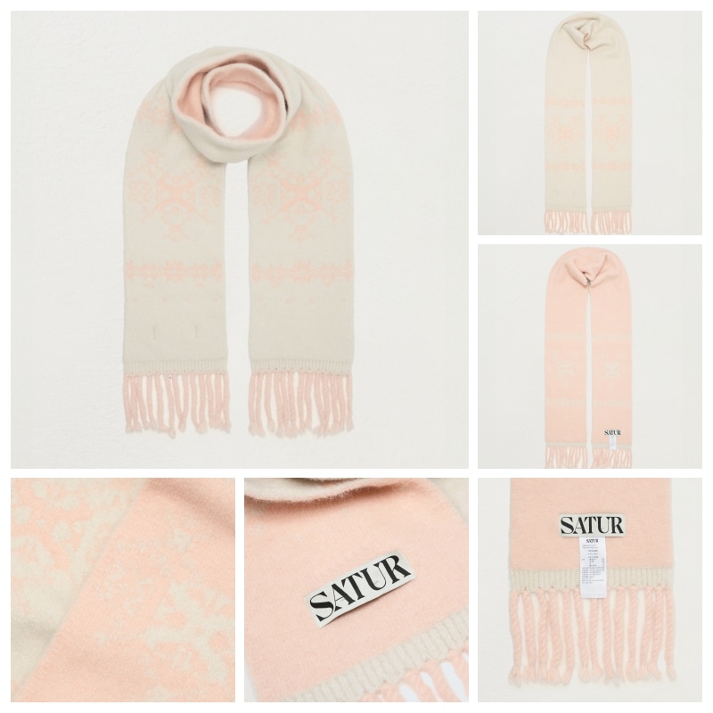人気★ SATUR ★NORDIC INTARSIA KNIT MUFFLER ☆送料・関税込☆SATUR☆Nordic Intarsia Knit Muffler☆ (SATUR