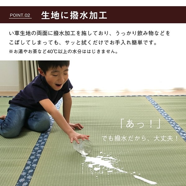 純国産 い草 上敷き はっ水 カーペット 双目織 三六間3畳(約182x273cm) 純国産 い草 上敷き はっ水 カーペット 双目織 三六間3畳(約182x273cm)