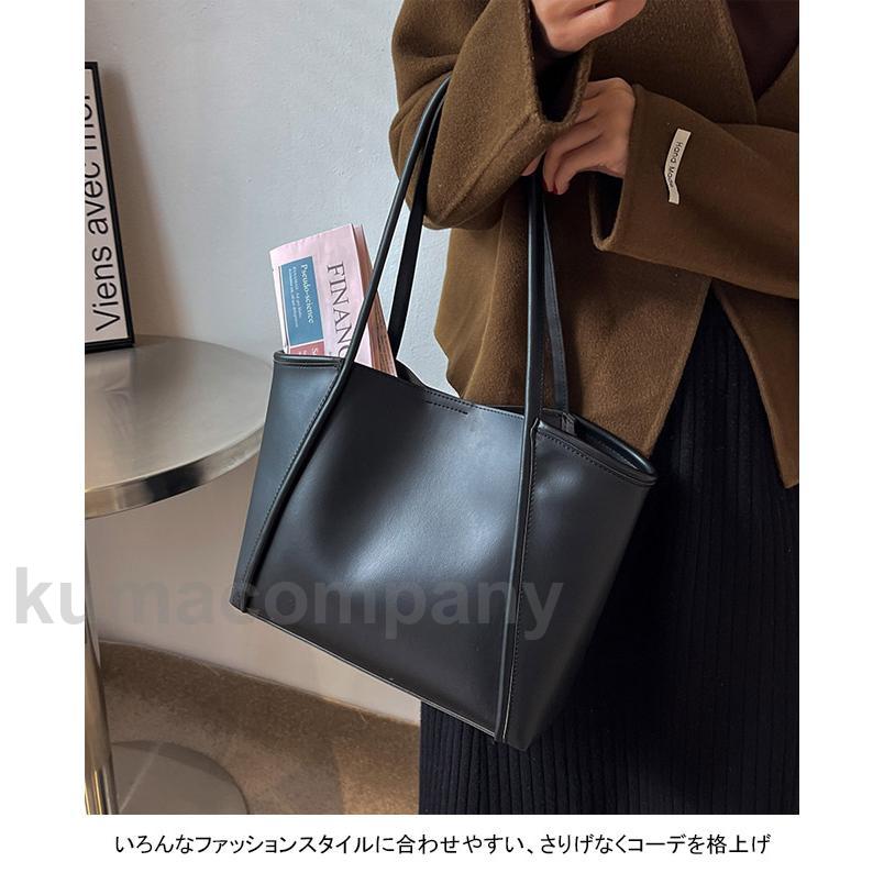 トートバッグ レディース 大容量 バッグ PUトート A4サイズ対応 バッグインバッグ カバン 肩掛け ショルダーバッグ 合皮 親子バッグ