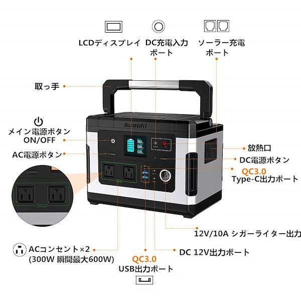 Qoo10] suaoki suaoki ポータブル電源 G500