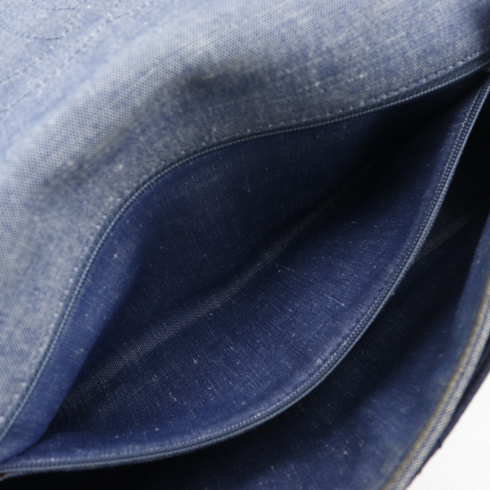 チェーンショルダー マトラッセ ダブルチェーン ショルダーバッグ デニム 青 レディース 中古品 チェーンショルダー マトラッセ ダブルチェーン ショルダーバッグ デニム 青 レディース 中古品