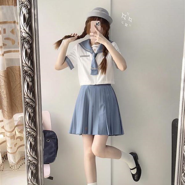 Qoo10] JK桜時川セーラー服女子高生夏服半袖JK