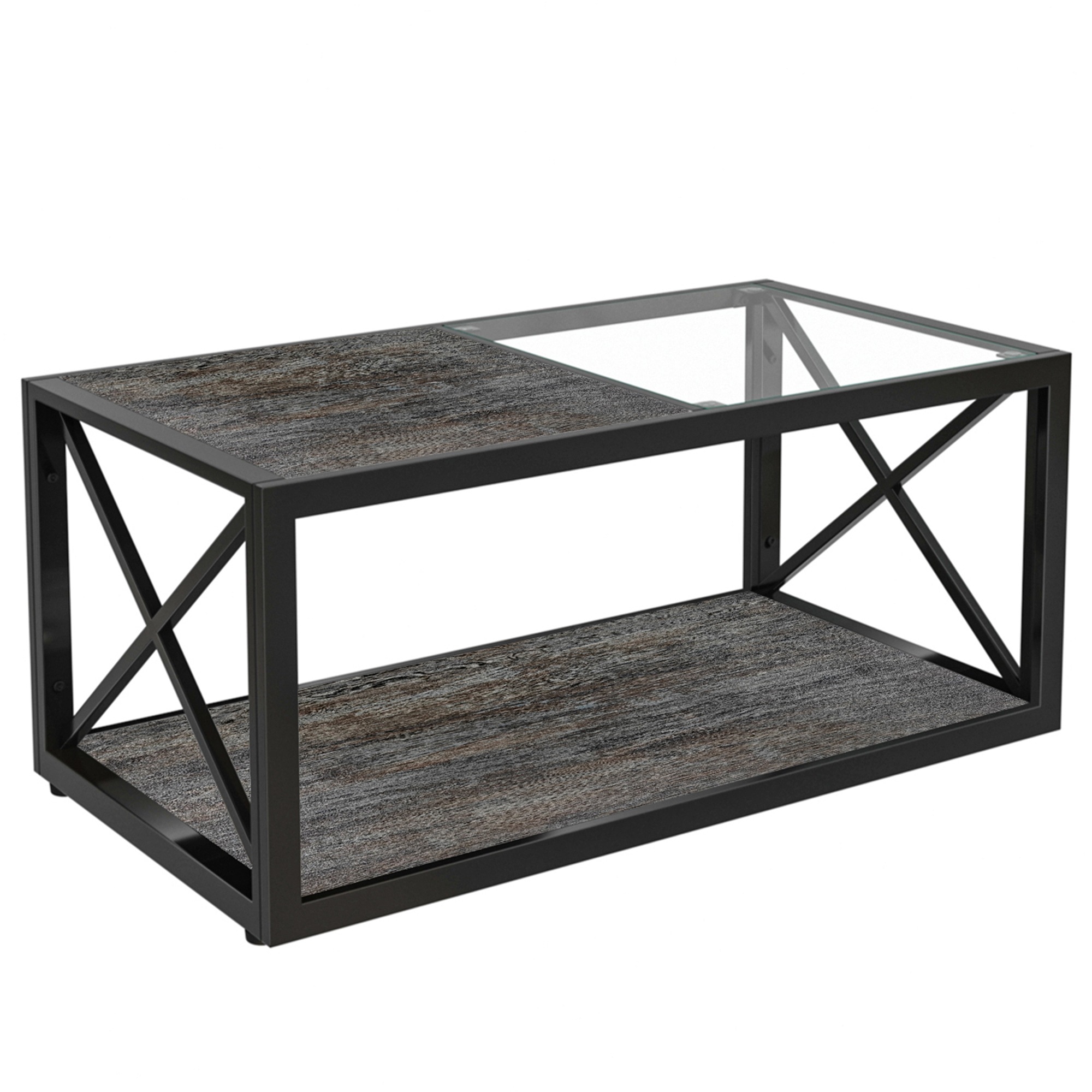 【国内発送&送·料·無·料】長方形コーヒーテーブル 強化ガラス天板×ウッド調MDF ローテーブル*403 インダストリアルスタイル 【国内発送&送·料·無·料】長方形コーヒーテーブル 強化ガラス天板×ウッド調MDF ローテーブル*403 インダストリアルスタイル