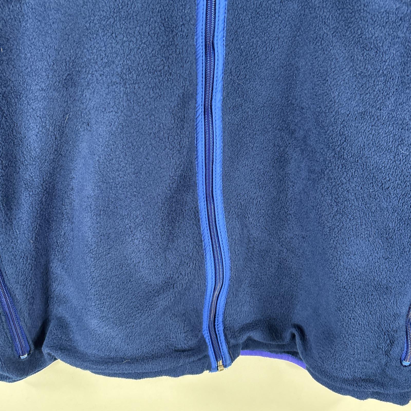 古着 80s/80年代 ヴィンテージ フルジップフリースジャケット ワンポイント刺繍 筆記体 ロゴ ブルー系 メンズ 古着 80s/80年代 ヴィンテージ フルジップフリースジャケット ワンポイント刺繍 筆記体 ロゴ ブルー系 メンズ