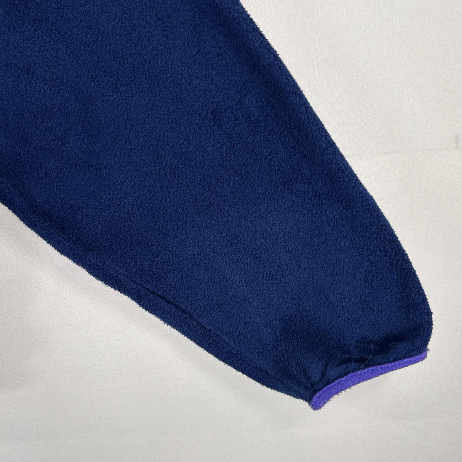 古着 80s/80年代 ヴィンテージ フルジップフリースジャケット ワンポイント刺繍 筆記体 ロゴ ブルー系 メンズ 古着 80s/80年代 ヴィンテージ フルジップフリースジャケット ワンポイント刺繍 筆記体 ロゴ ブルー系 メンズ