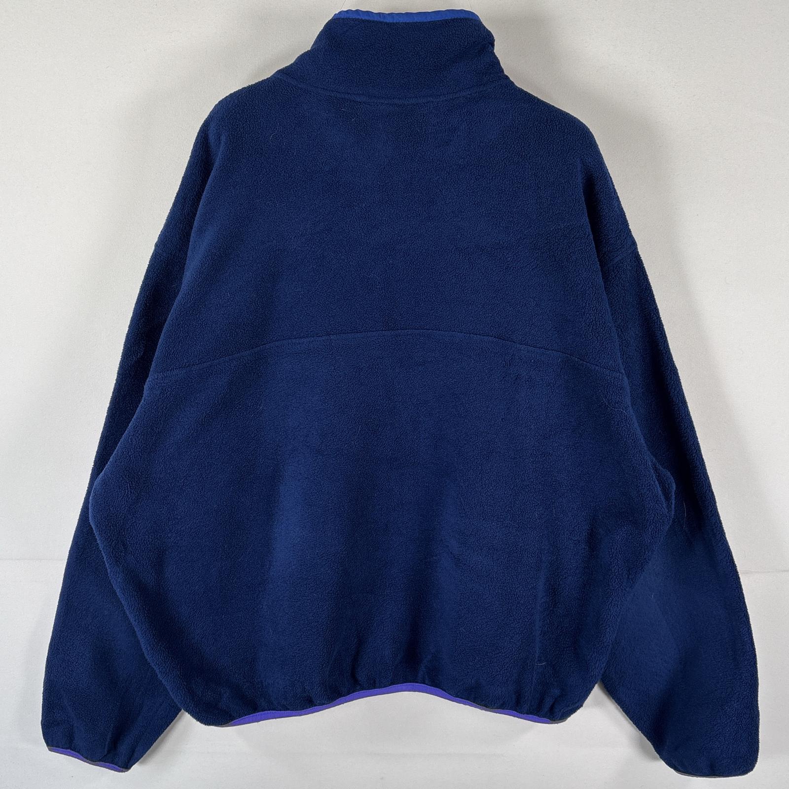 古着 80s/80年代 ヴィンテージ フルジップフリースジャケット ワンポイント刺繍 筆記体 ロゴ ブルー系 メンズ 古着 80s/80年代 ヴィンテージ フルジップフリースジャケット ワンポイント刺繍 筆記体 ロゴ ブルー系 メンズ