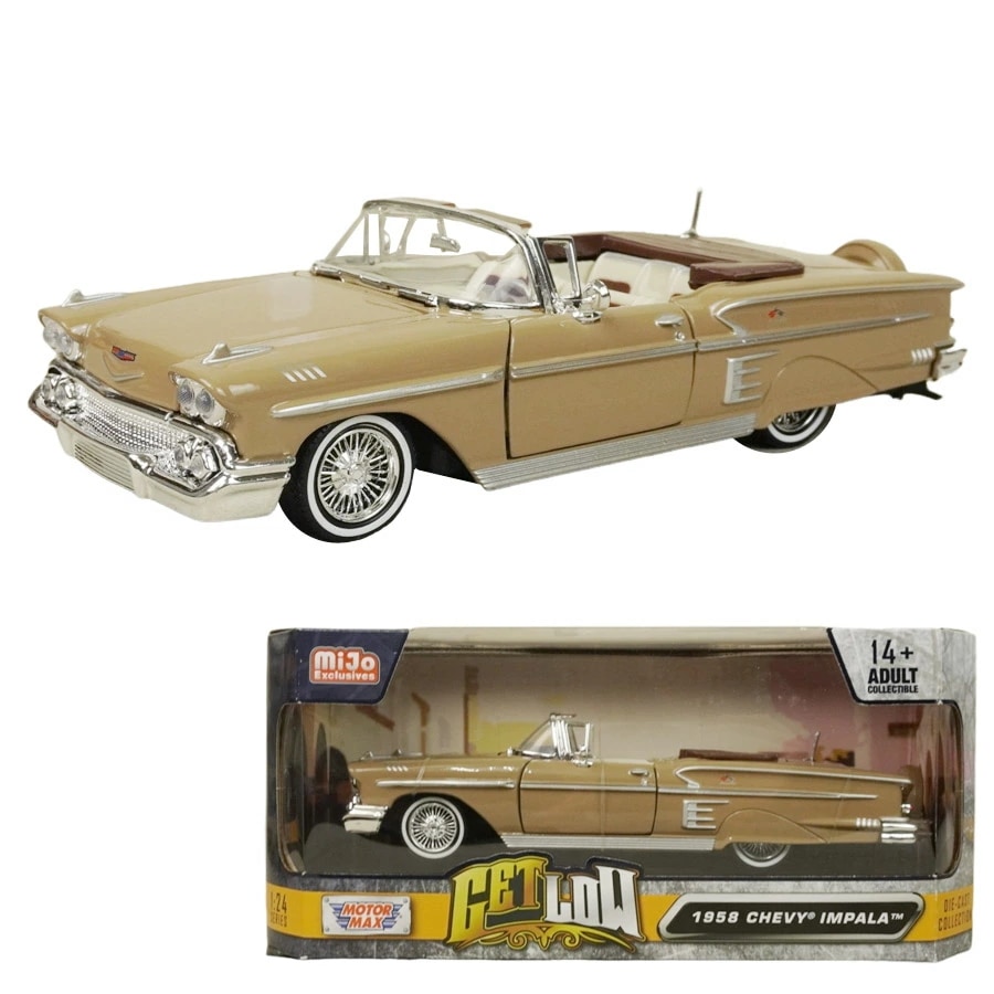 ダイキャスト 1/24 箱入り ミニカー1958 CHEVROLET IMPALA MOTOR MAX GETLOW 1:24 DIE-CASTシボレー インパラ モカ ベージュ クラ ダイキャスト 1/24 箱入り ミニカー1958 CHEVROLET IMPALA MOTOR MAX GETLOW 1:24 DIE-CASTシボレー インパラ モカ ベージュ クラ
