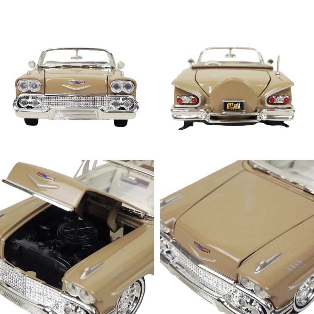 ダイキャスト 1/24 箱入り ミニカー1958 CHEVROLET IMPALA MOTOR MAX GETLOW 1:24 DIE-CASTシボレー インパラ モカ ベージュ クラ ダイキャスト 1/24 箱入り ミニカー1958 CHEVROLET IMPALA MOTOR MAX GETLOW 1:24 DIE-CASTシボレー インパラ モカ ベージュ クラ