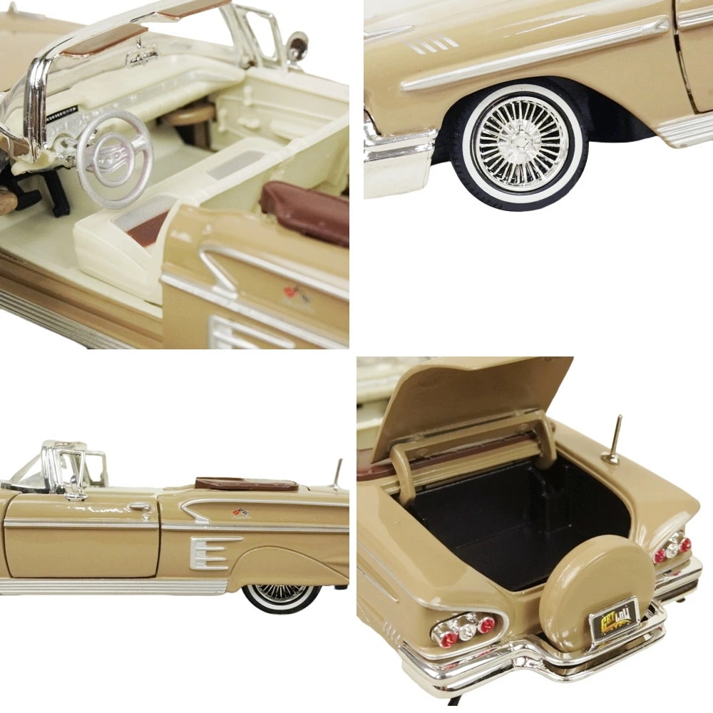 ダイキャスト 1/24 箱入り ミニカー1958 CHEVROLET IMPALA MOTOR MAX GETLOW 1:24 DIE-CASTシボレー インパラ モカ ベージュ クラ ダイキャスト 1/24 箱入り ミニカー1958 CHEVROLET IMPALA MOTOR MAX GETLOW 1:24 DIE-CASTシボレー インパラ モカ ベージュ クラ