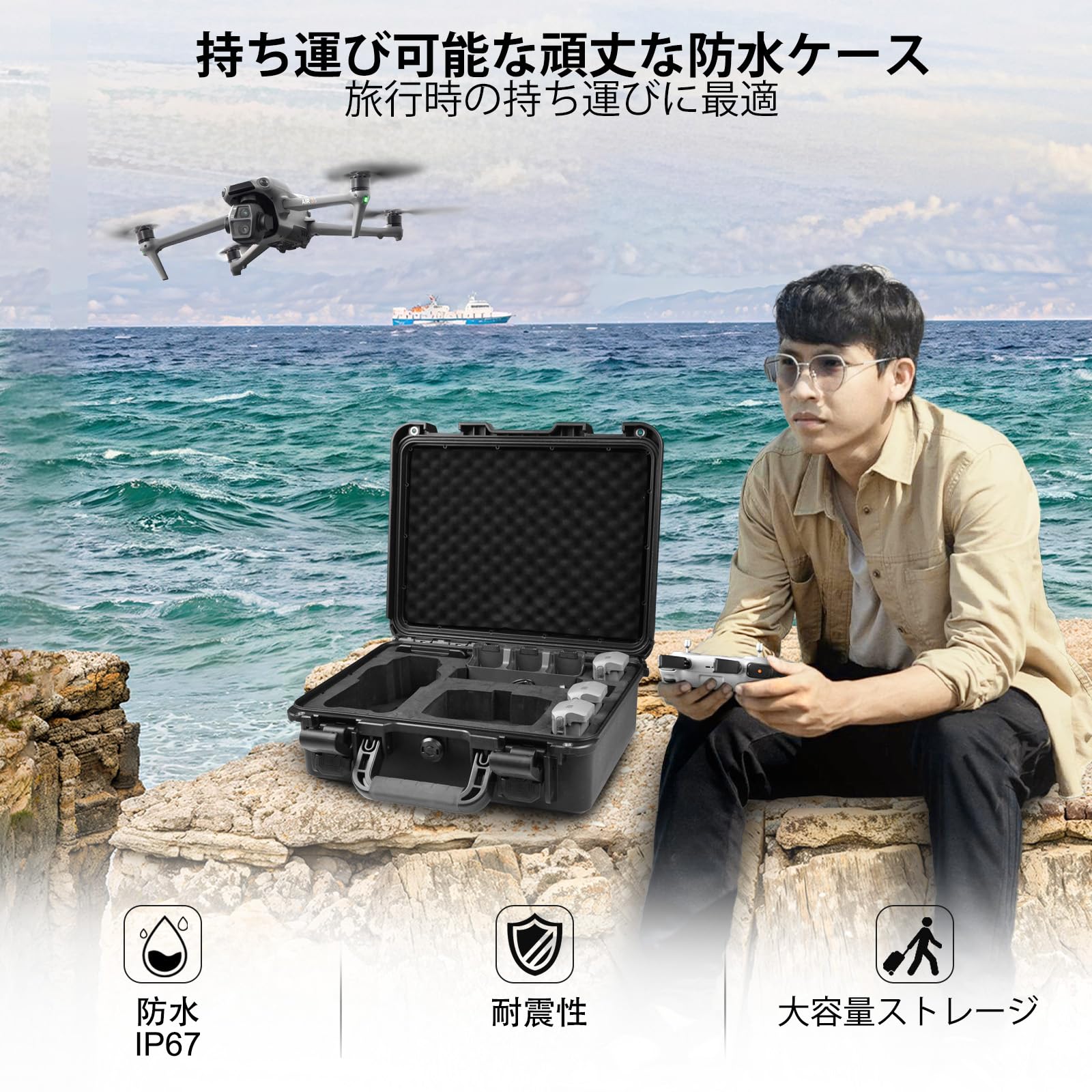 Lekufee DJI Air 3S 防水キャリングケースはDJI Air 3S/DJI Air 3 Fly More ComboDJI RC ProDJI RC 2DJI RC N3/N2 Lekufee DJI Air 3S 防水キャリングケースはDJI Air 3S/DJI Air 3 Fly More ComboDJI RC ProDJI RC 2DJI RC N3/N2