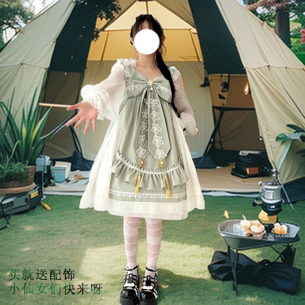 ロリータ 二次元 少女のかわいいプリンセススカート田園 優雅な 二点セット 夏 ワンピース