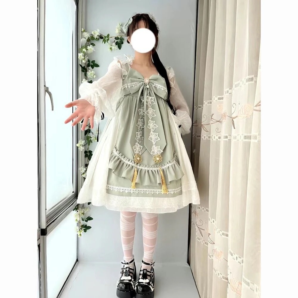 ロリータ 二次元 少女のかわいいプリンセススカート田園 優雅な 二点セット 夏 ワンピース