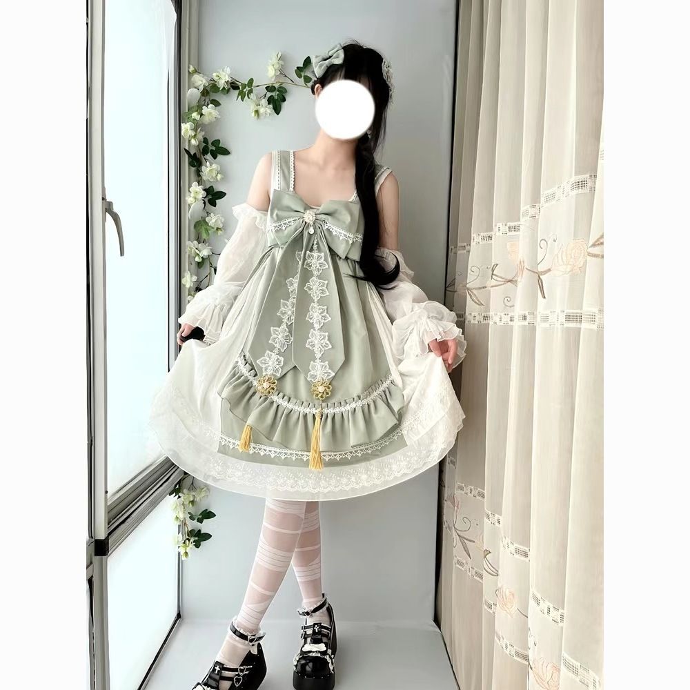 ロリータ 二次元 少女のかわいいプリンセススカート田園 優雅な 二点セット 夏 ワンピース