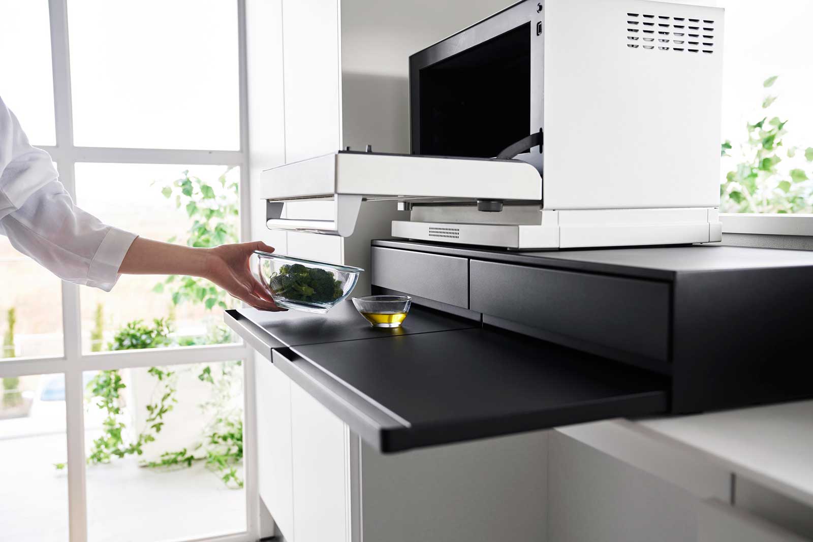 キッチン家電下ラック 山崎実業 tower タワー ツーウェイキッチン家電下引き出し&スライドテーブル W80 ブラック キッチン家電下ラック 山崎実業 tower タワー ツーウェイキッチン家電下引き出し&スライドテーブル W80 ブラック