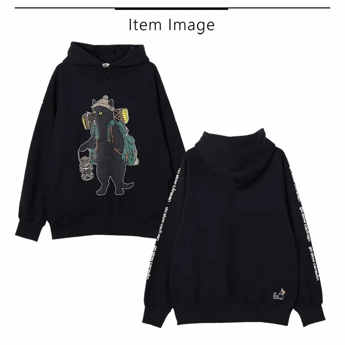 ゴースローキャラバン goslowcaravan トップス パーカー プルオーバー 空紡糸裏毛 野営猫 プルパーカー メンズ レディース 長袖 アイボリー ネイビー 332608 ゴースローキャラバン goslowcaravan トップス パーカー プルオーバー 空紡糸裏毛 野営猫 プルパーカー メンズ レディース 長袖 アイボリー ネイビー 332608