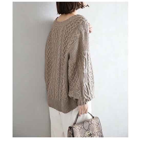 新作 キーネック ニット ケーブル編み セーター プルオーバー レディース 長袖 Vネック 新作 キーネック ニット ケーブル編み セーター プルオーバー レディース 長袖 Vネック
