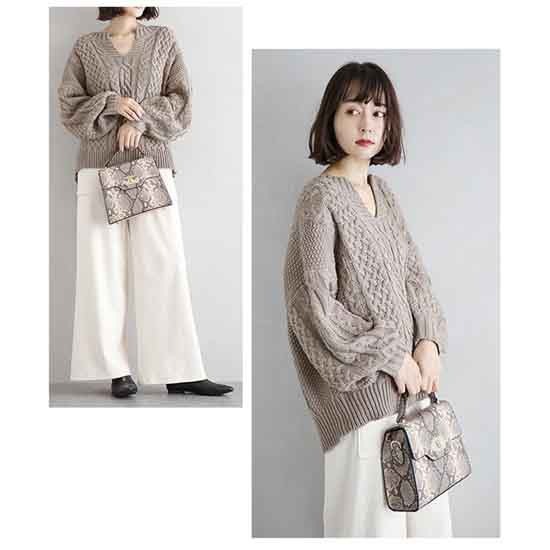 新作 キーネック ニット ケーブル編み セーター プルオーバー レディース 長袖 Vネック 新作 キーネック ニット ケーブル編み セーター プルオーバー レディース 長袖 Vネック