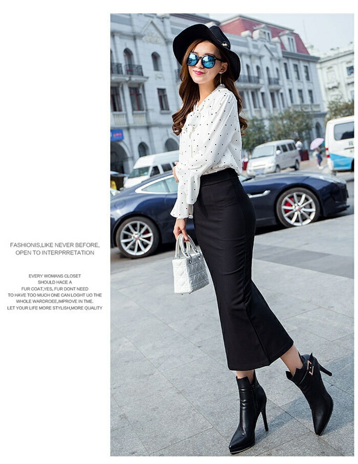 スカート ロングスカート レディース タイト スリット入り ボトムス ロング丈 ストレート 膝下 ミドル丈 大きいサイズ 通勤 OL タイトスカート ブラック 無地 春 夏 黒 送料無料