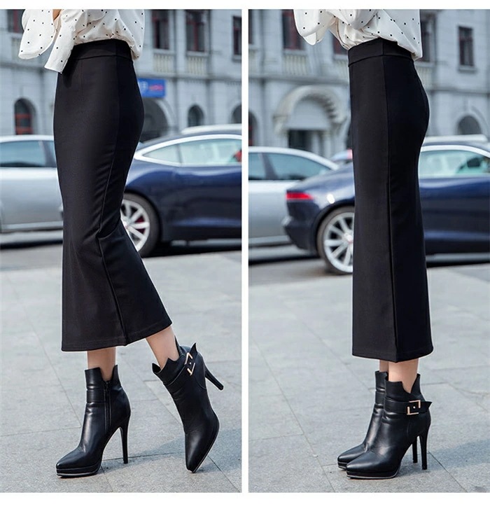 スカート ロングスカート レディース タイト スリット入り ボトムス ロング丈 ストレート 膝下 ミドル丈 大きいサイズ 通勤 OL タイトスカート ブラック 無地 春 夏 黒 送料無料