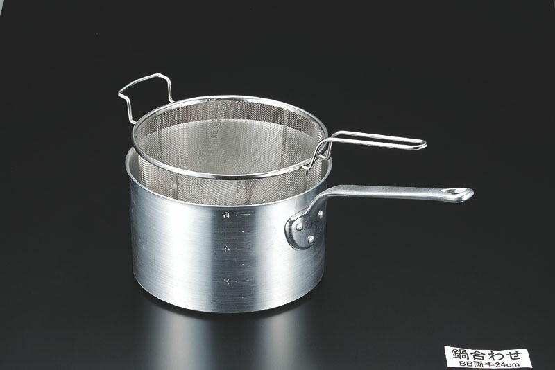 （まとめ買い）新越ワークス ボイルバスケット 両手 24cm [x3]