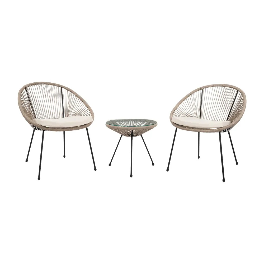 【国内即日発送】【ナチュラル】ガーデンファニチャー テーブル 3点セット 2脚 ガーデン ベランダ ガーデンチェア セットテーブルセット クッション付 【国内即日発送】【ナチュラル】ガーデンファニチャー テーブル 3点セット 2脚 ガーデン ベランダ ガーデンチェア セットテーブルセット クッション付