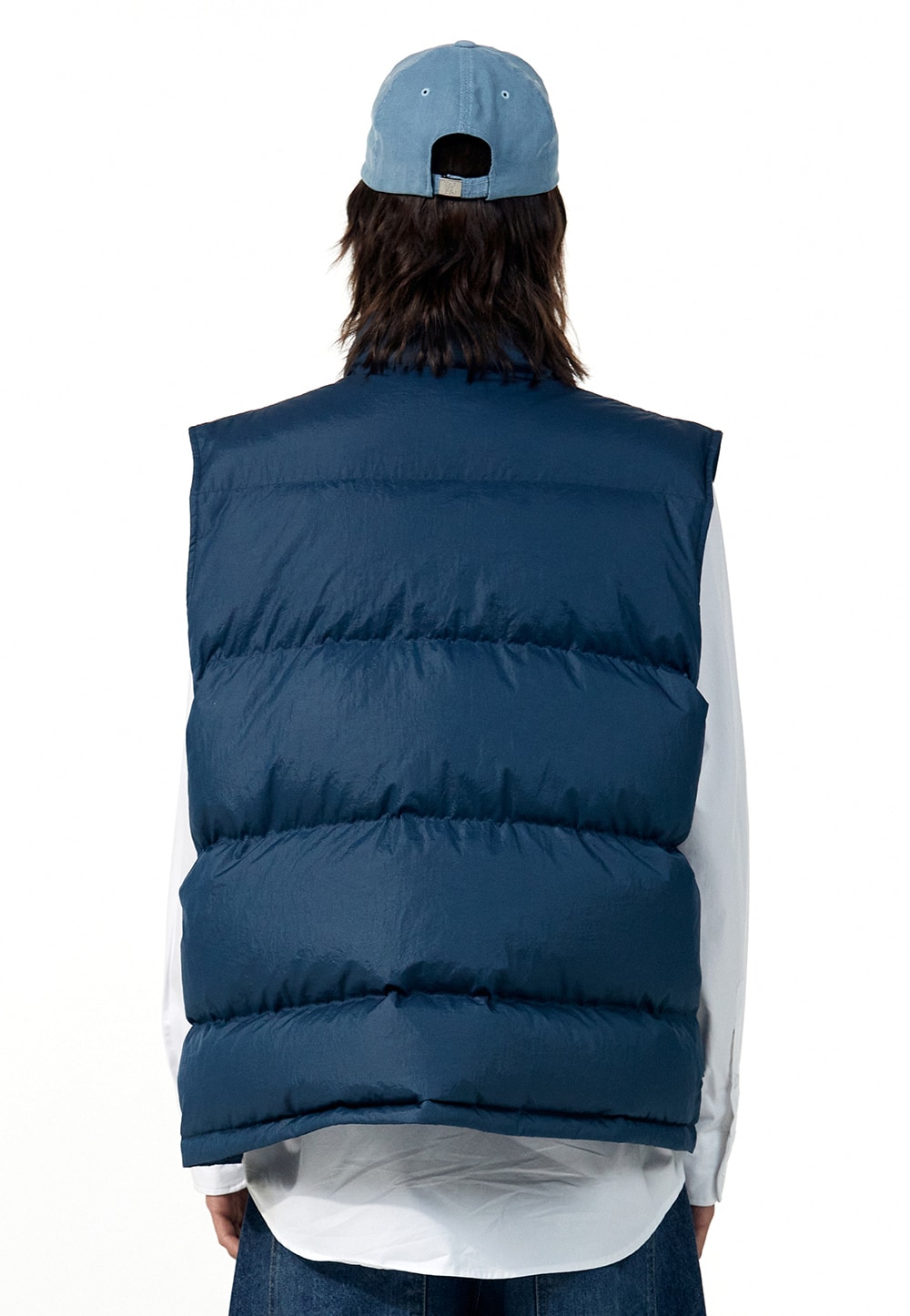 【WOOALONG】 SIGNATURE DOWN VEST : MID BLUE