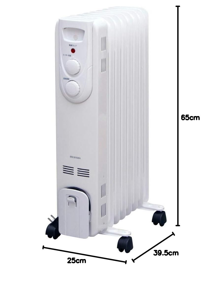 オイルヒーター ストレート メカ式 IOH-1208KS-W オイルヒーター ストレート メカ式 IOH-1208KS-W