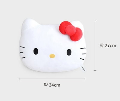 Qoo10] ダイソー ハローキティ 顔 クッション ぬいぐるみ