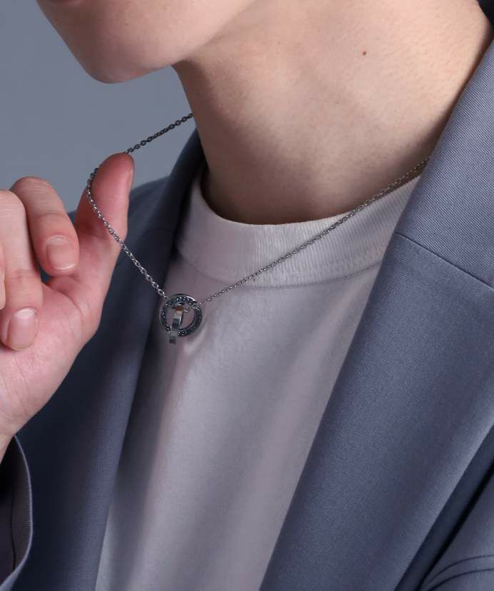 ネックレス メンズ レディース 限定展開 LH-1 ワイド タテガミ ダブルリング サージカルステンレス316L LH-03NE065 ステンレス 【ネコポス】