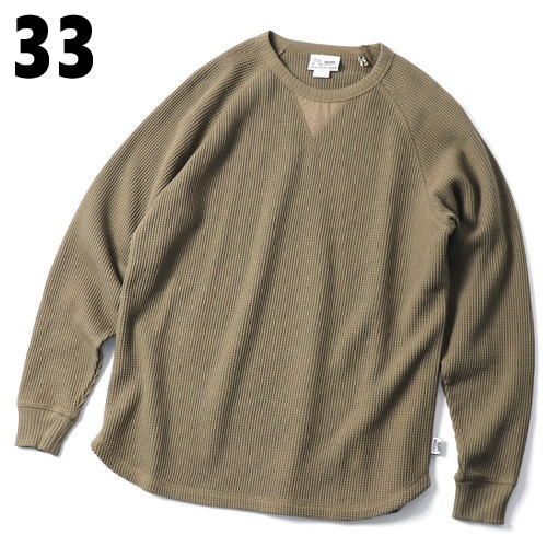 正規品 ワッフルラグランロンTee G433751 02 ライトグレー 04 チャコール 33 ブラウン