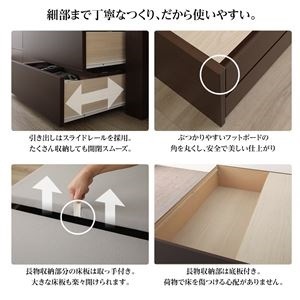 フラットヘッドボード 頑丈ボックス収納 ベッド セミシングル (フレームのみ) ナチュラル 日本製 フラットヘッドボード 頑丈ボックス収納 ベッド セミシングル (フレームのみ) ナチュラル 日本製