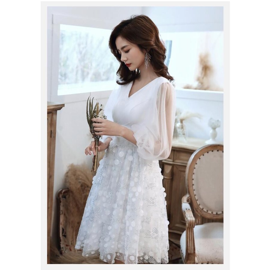 袖あり パーティードレス 結婚式 大きいサイズ ミモレ丈ドレス ワンピース 20代30代40代 上品 袖あり パーティードレス 結婚式 大きいサイズ ミモレ丈ドレス ワンピース 20代30代40代 上品