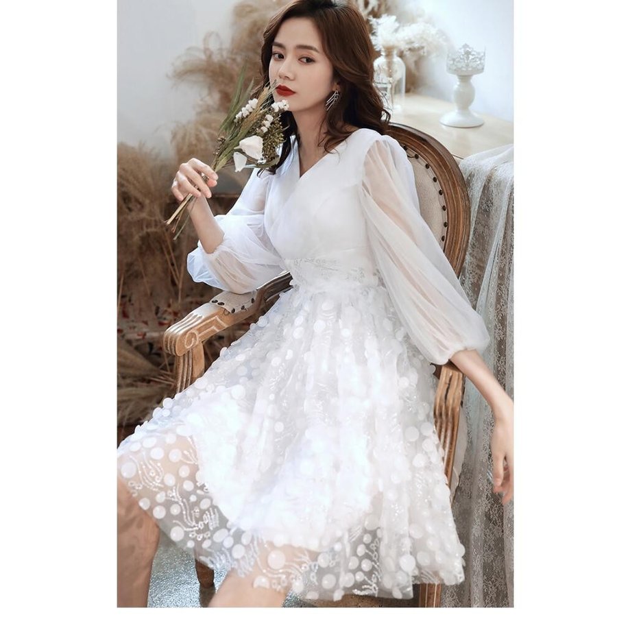 袖あり パーティードレス 結婚式 大きいサイズ ミモレ丈ドレス ワンピース 20代30代40代 上品 袖あり パーティードレス 結婚式 大きいサイズ ミモレ丈ドレス ワンピース 20代30代40代 上品