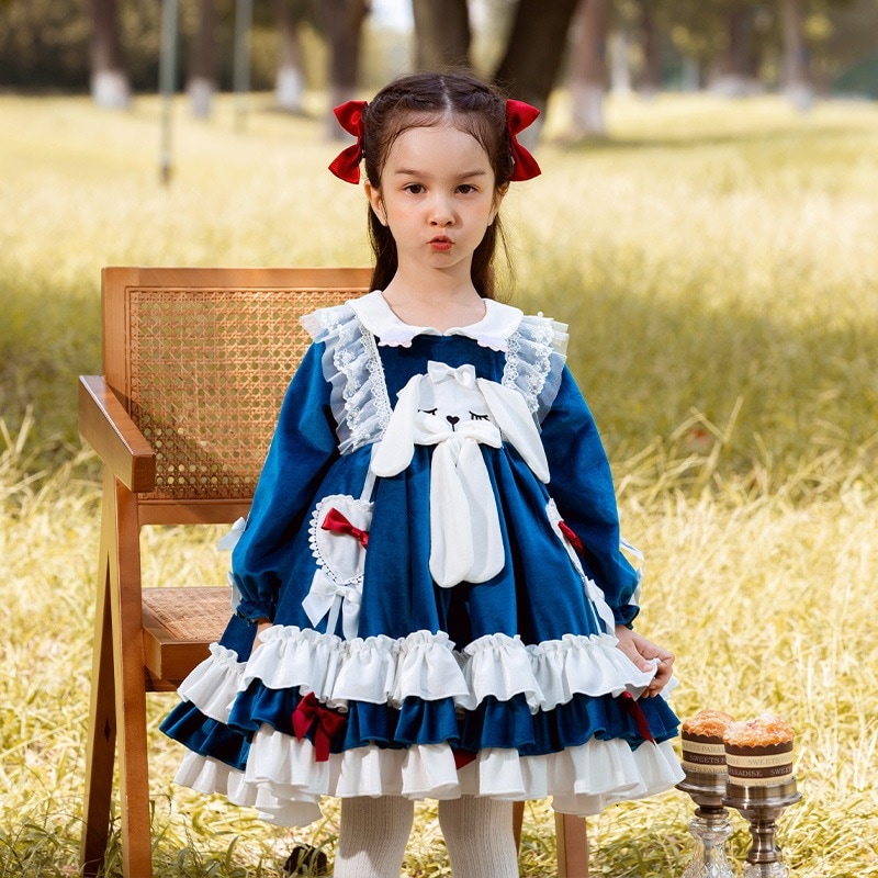 Zhiya 子供服女の子ロリータロリータプリンセスドレスパフグループ小さな女の子かわいいベルベットドレス Zhiya 子供服女の子ロリータロリータプリンセスドレスパフグループ小さな女の子かわいいベルベットドレス