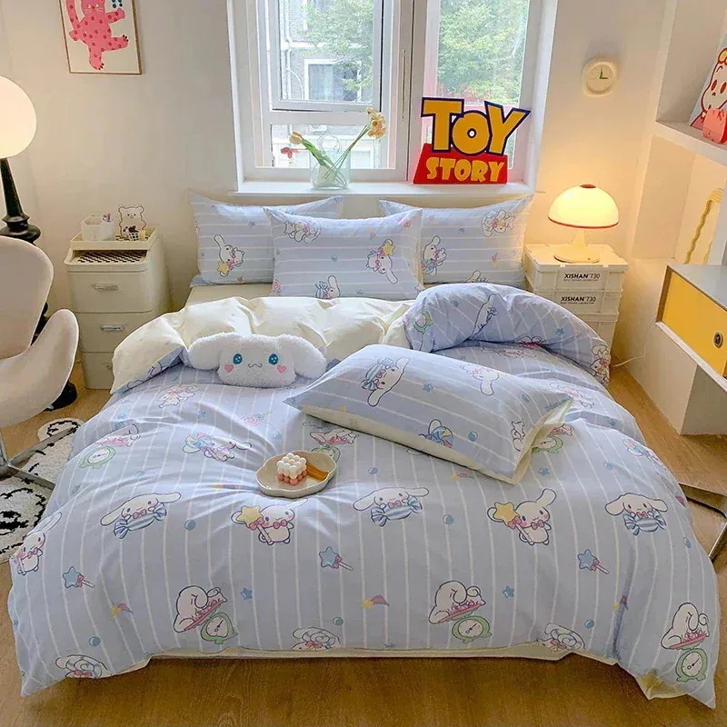 【3日出荷】サンリオメロディー綿掛け布団カバーシングルピース漫画純綿4点セットプリント子供用かわいいシーツ寝具 【3日出荷】サンリオメロディー綿掛け布団カバーシングルピース漫画純綿4点セットプリント子供用かわいいシーツ寝具