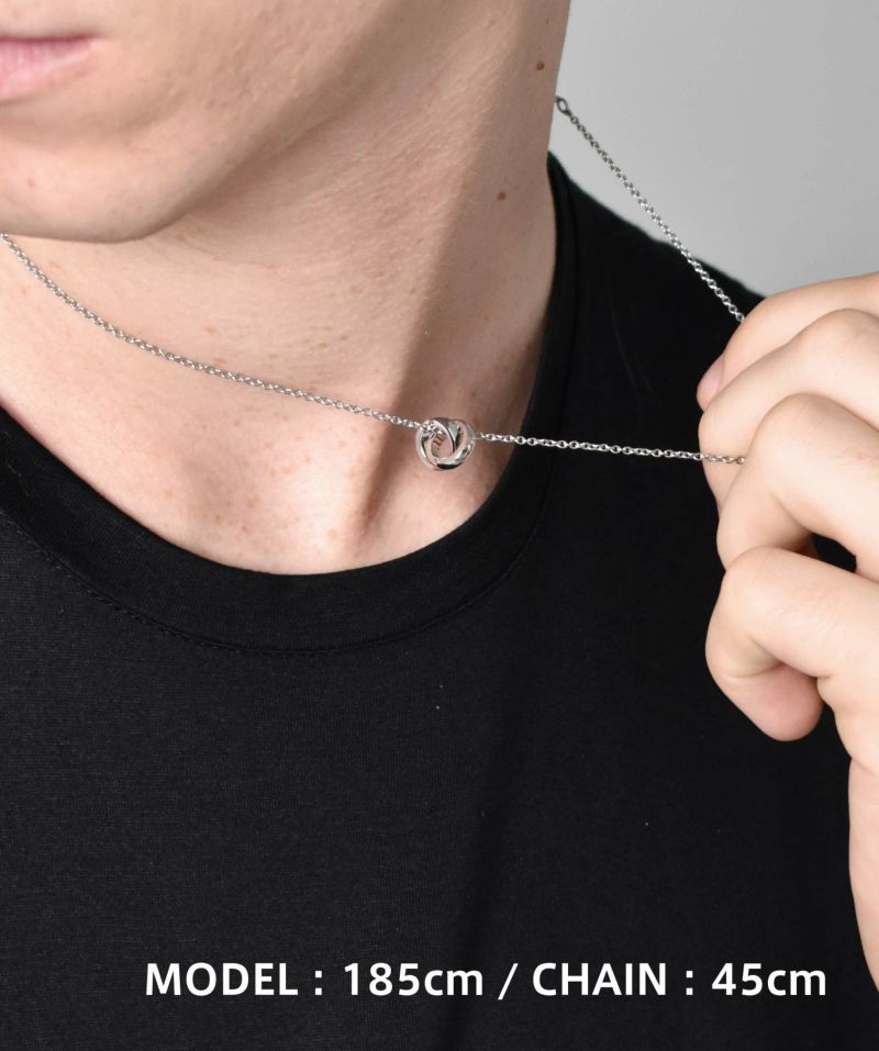 LH-1 スタッド ダブルリング ネックレス サージカルステンレス316L タングステン (金属アレルギー対応) 03NE007ASV ステンレスネックレ LH-1 スタッド ダブルリング ネックレス サージカルステンレス316L タングステン (金属アレルギー対応) 03NE007ASV ステンレスネックレ