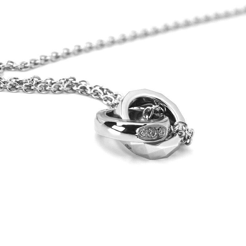 LH-1 スタッド ダブルリング ネックレス サージカルステンレス316L タングステン (金属アレルギー対応) 03NE007ASV ステンレスネックレ LH-1 スタッド ダブルリング ネックレス サージカルステンレス316L タングステン (金属アレルギー対応) 03NE007ASV ステンレスネックレ